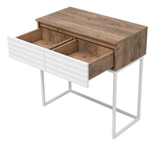 Консоль под раковину на металлокаркасе Brevita Dakota DAK-019080-19-012Я 80см дуб Галифакс олово/белый